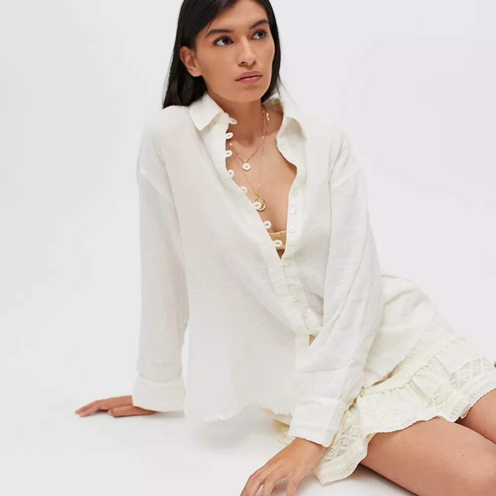 Urban Outfitters Pink Button-Up Shirt